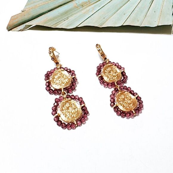 Coin drop earrings S672 - Picture 1 of 3